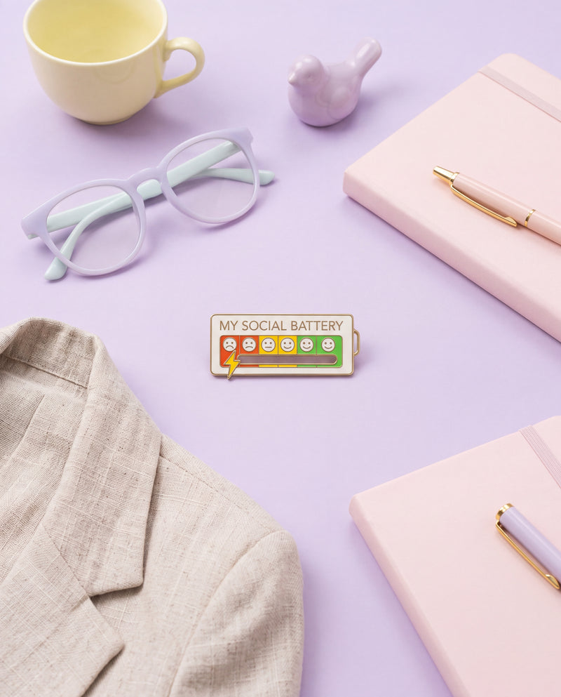 2026 Social Battery Status Brooch